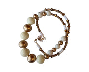 Bronze Pearl Beige Necklace