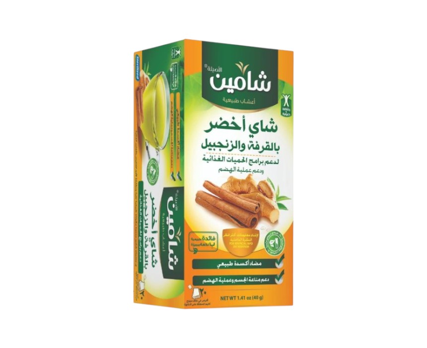 Chamain Green Tea with Cinnamon and Ginger 20 Bags