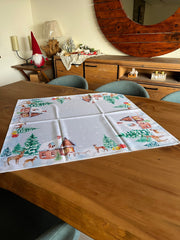 Christmas Village Table Cloth 84x84cm