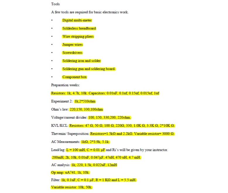 Education Kit - LIU - EENG301 L