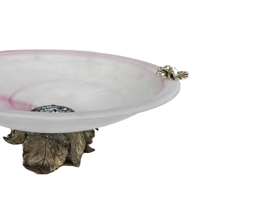 Italian Murano Glass Bowl Pink White