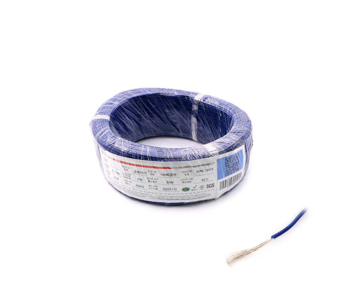 Single Core Copper Wire 2.10mm x 200m Blue