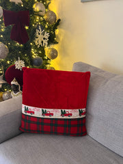 Christmas Cars Cushion With Filling