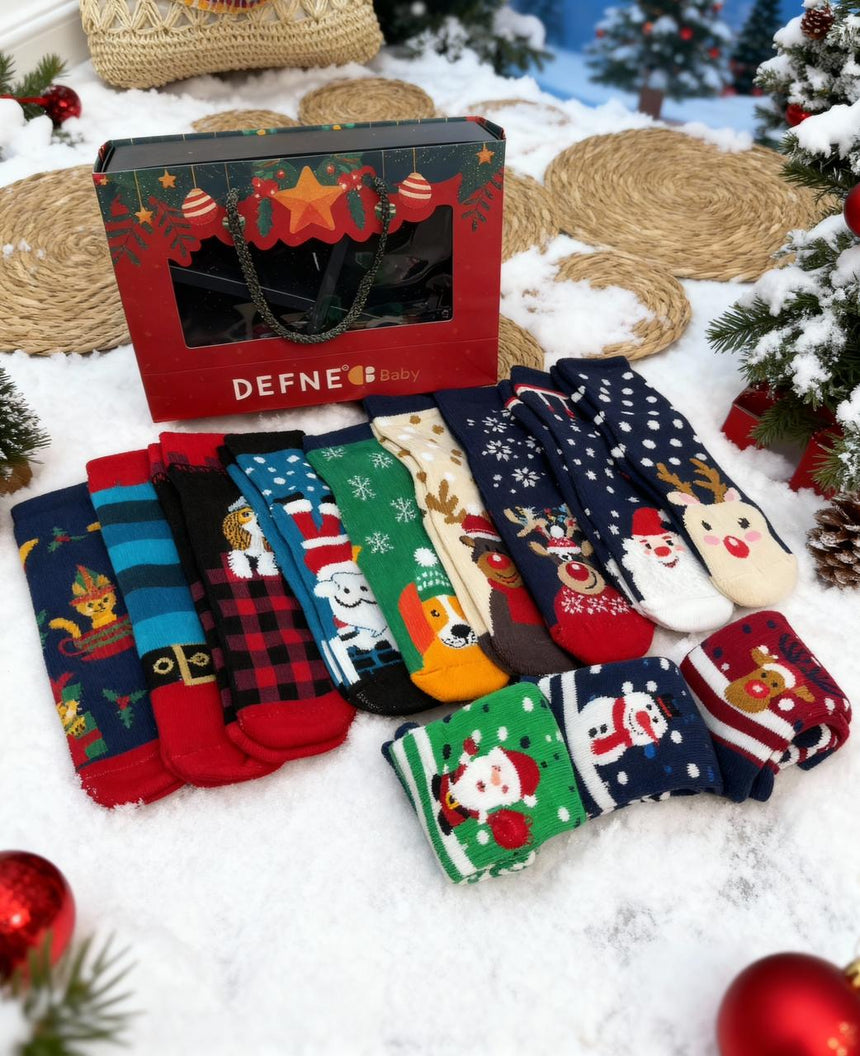 Christmas Kids Socks Festive Cotton 36-41