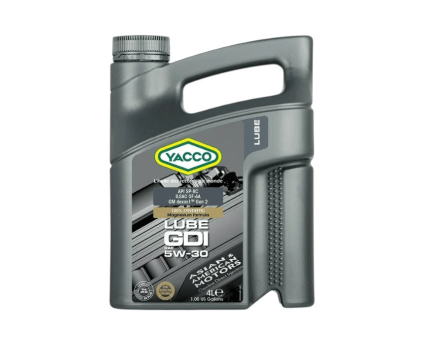 Yacco Lube GDI 5W30 Synthetic Engine Oil - 4 L - Made in France