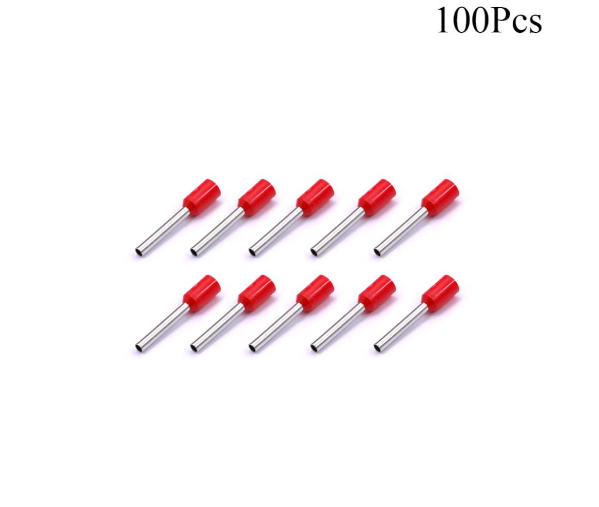 Cable Lugs Insulated Set - ET- 1.0-10 - Cord End - 1.0mm - Red - 100 Pcs