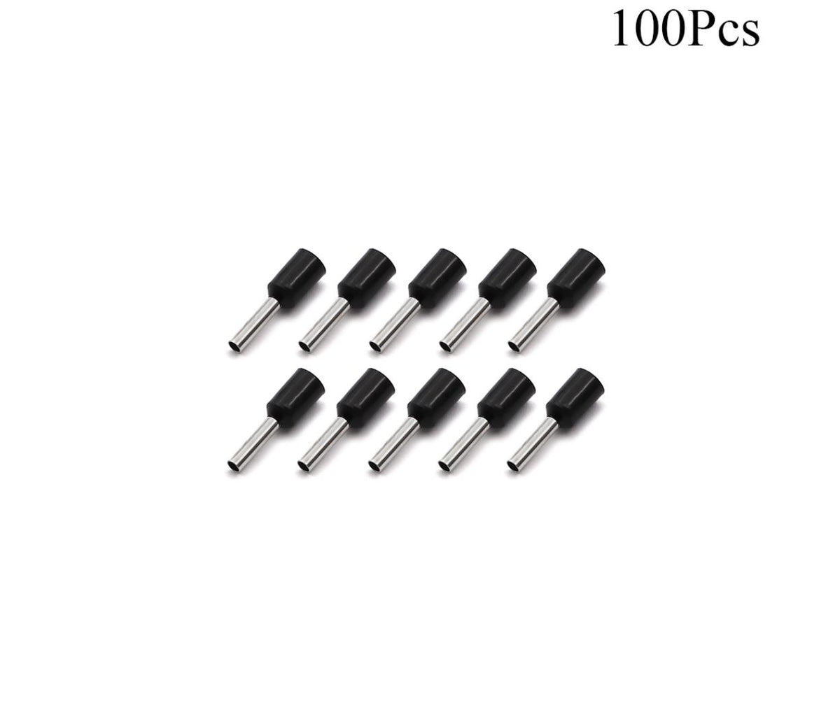 Cable Lugs Insulated Set - ET- 1.5-8 - Cord End - 1.5mm - Black - 100 Pcs