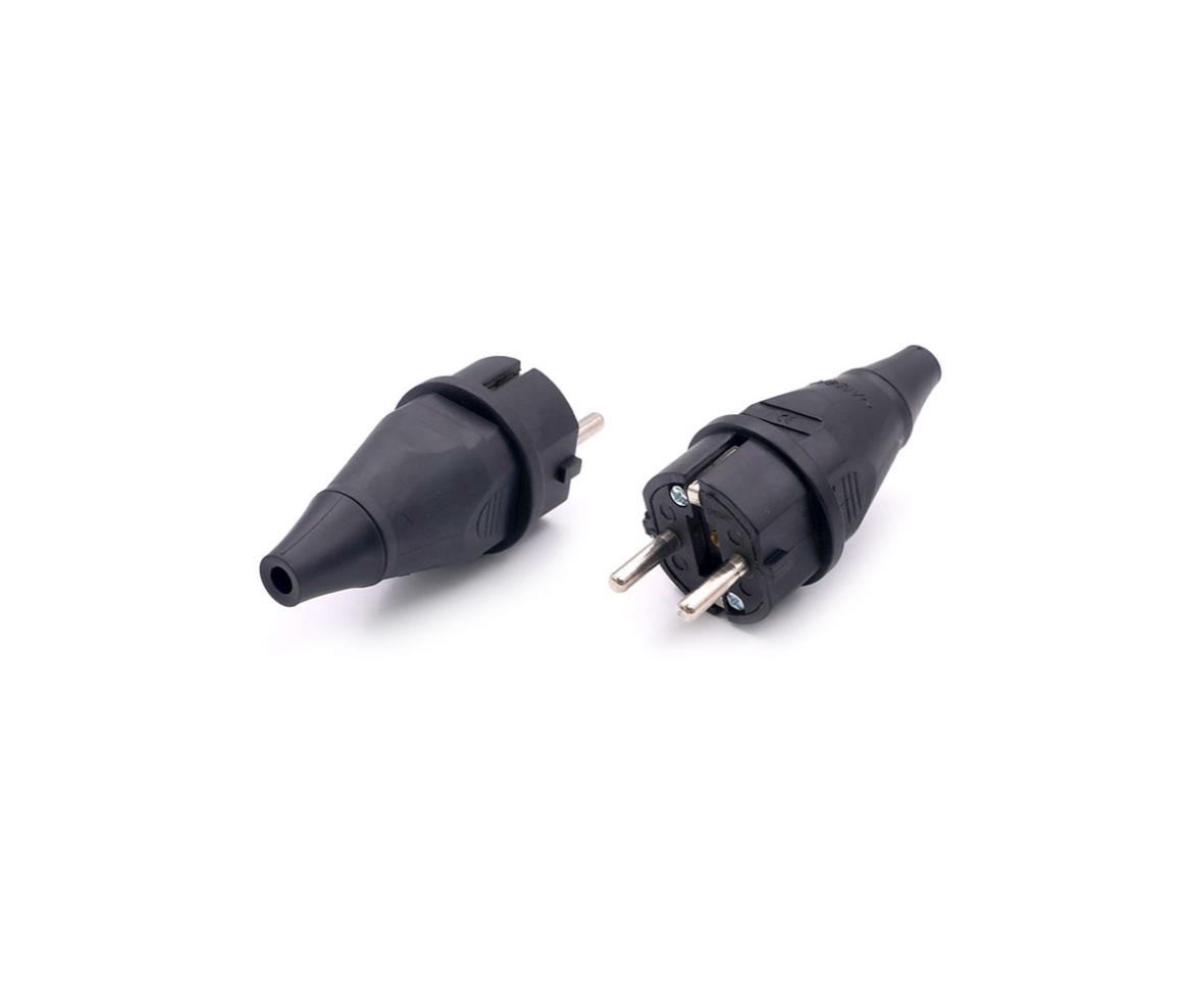 Electric Plug - EU - Male - 4.8mm - 16A - Black