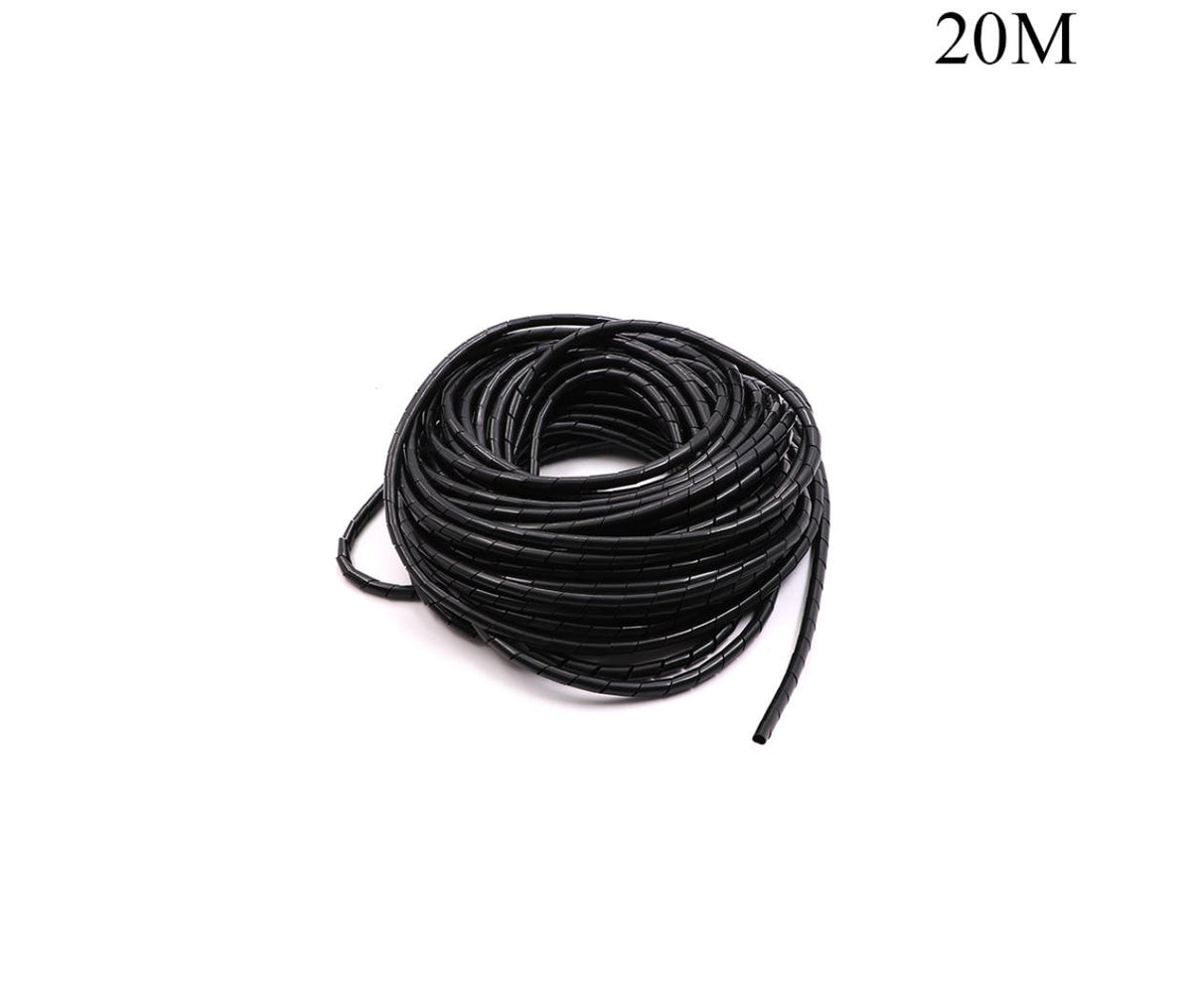 Flexible Spiral Cable Organizer 6mm 20m Black