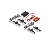 Car Exterior Police Lighting Grille Strobe Red Blue 4pcs