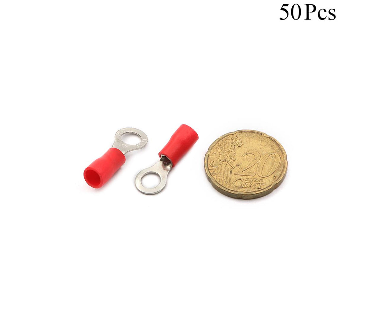 Cable Lugs Insulated - RV2-5S - Ring - 1.5~2.5mm - Red - 50 Pcs