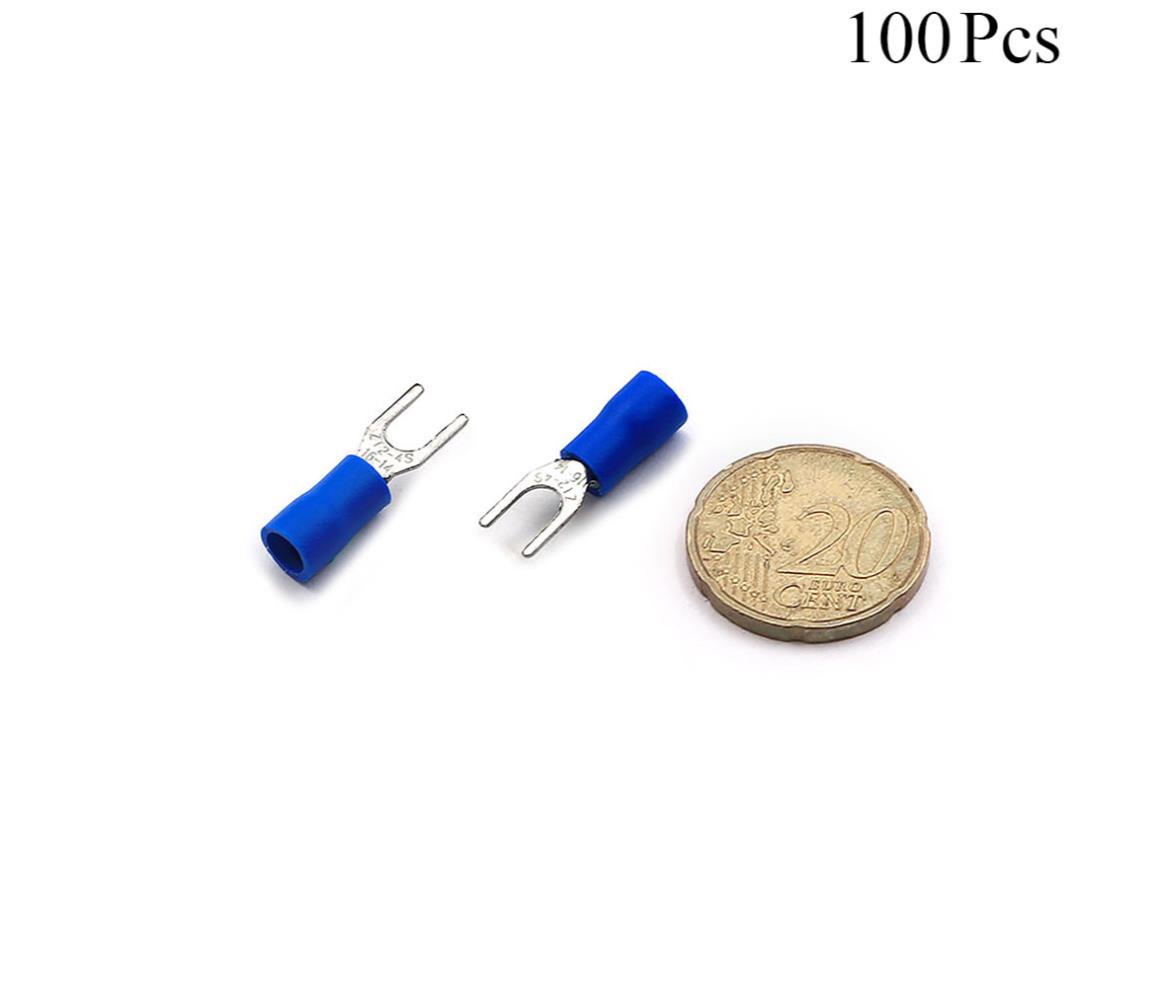 Cable Lugs Insulated - SVL2-4 L - Fork - 1.5~2.5mm - Blue - 100 Pcs