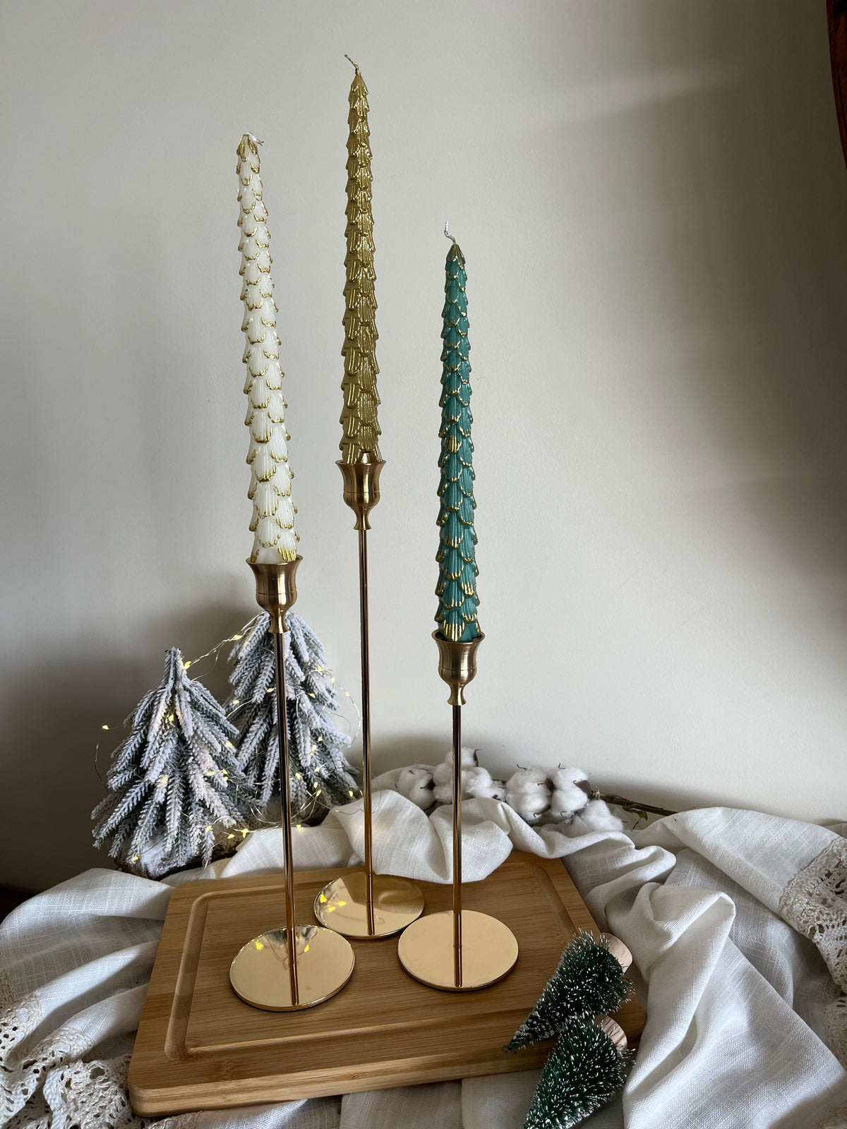 Christmas Set of 3 Tree Candles 25cm
