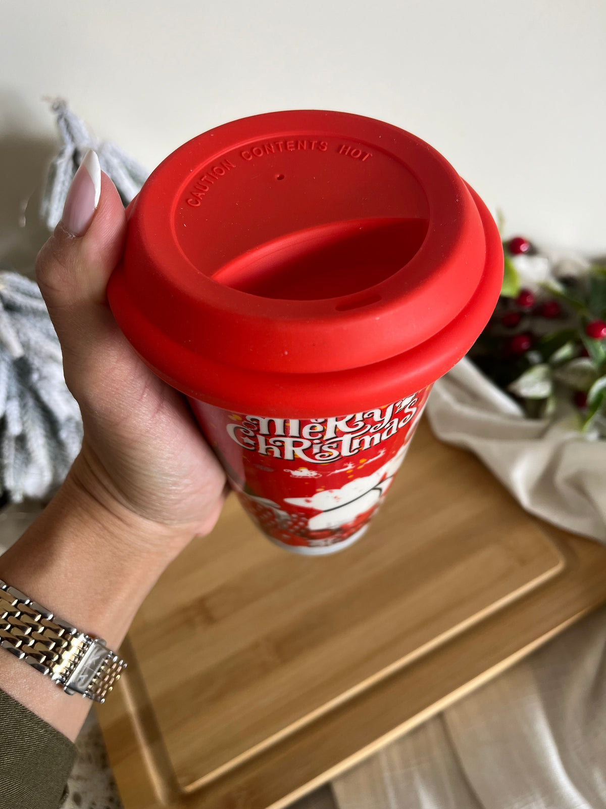 Christmas Ceramic Mug With Silicone Cover