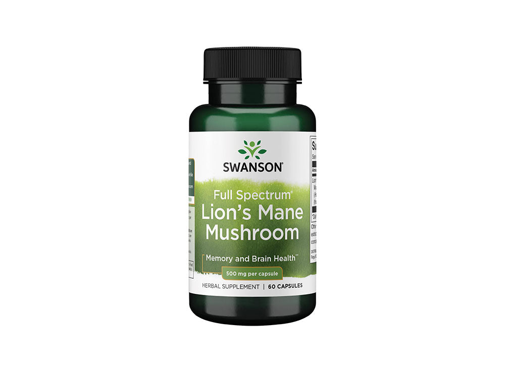 Swanson Lion’s Mane Mushroom 500mg 60 Capsules