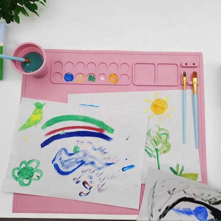 Silicone Washable Paint Mat with Brushes & Detachable Cup