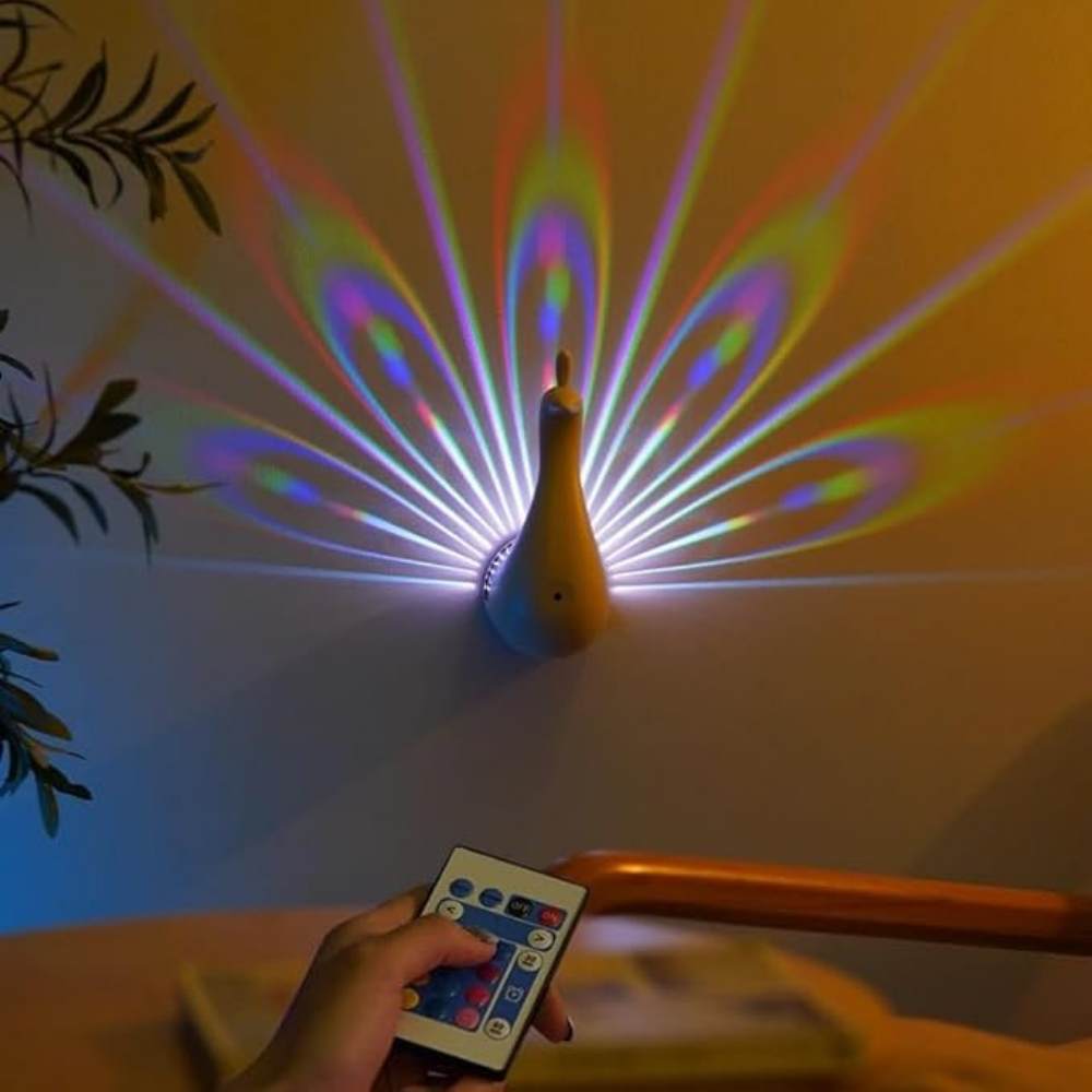 Peacock Feather LED Lamp