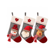 Christmas stocking with 3D Santa, Snowman and Deer designs
