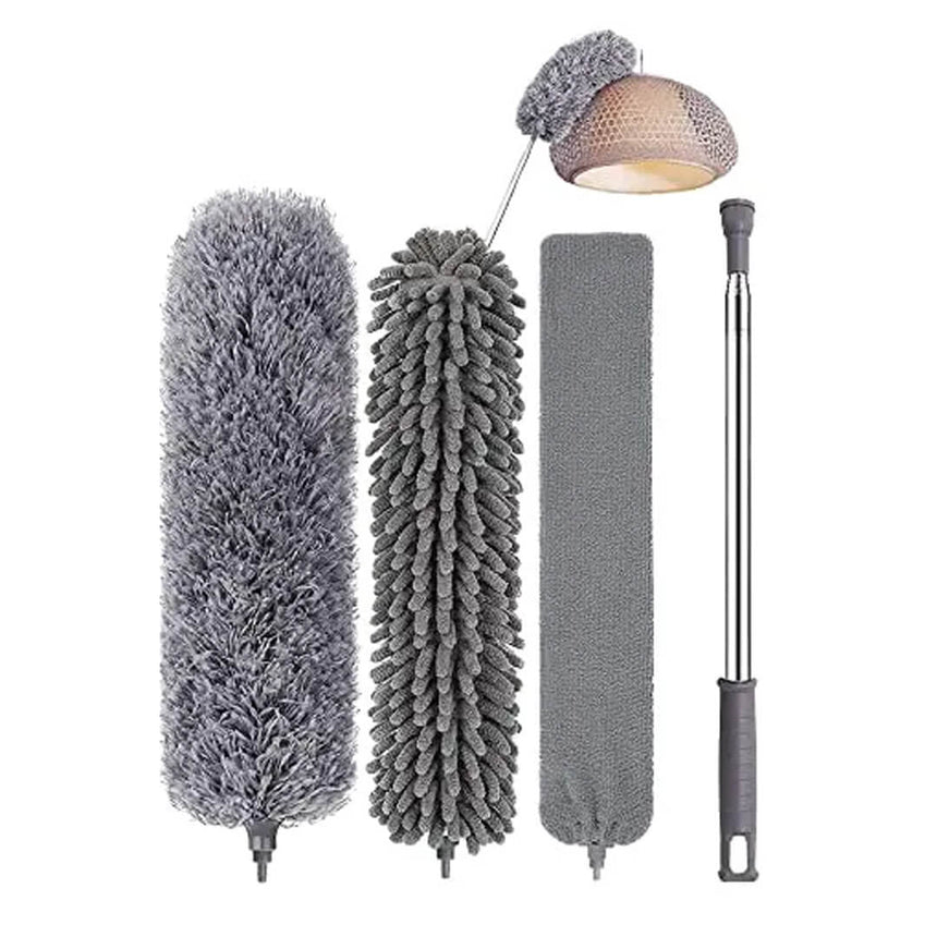 Detachable 3-in-1 Feather Duster, 2.5m Extendable Handle for high ceiling cleaning 