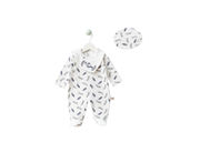 Baby Bibbed Patterned Romper in White