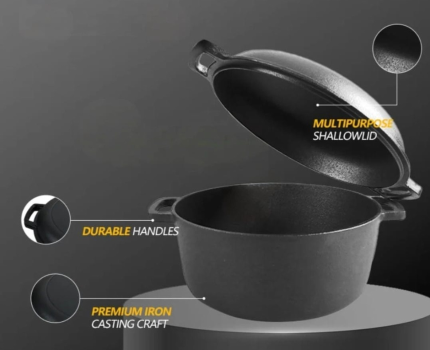 Cast Iron Dutch Oven with Skillet Lid