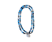 White Heart Blue Necklace