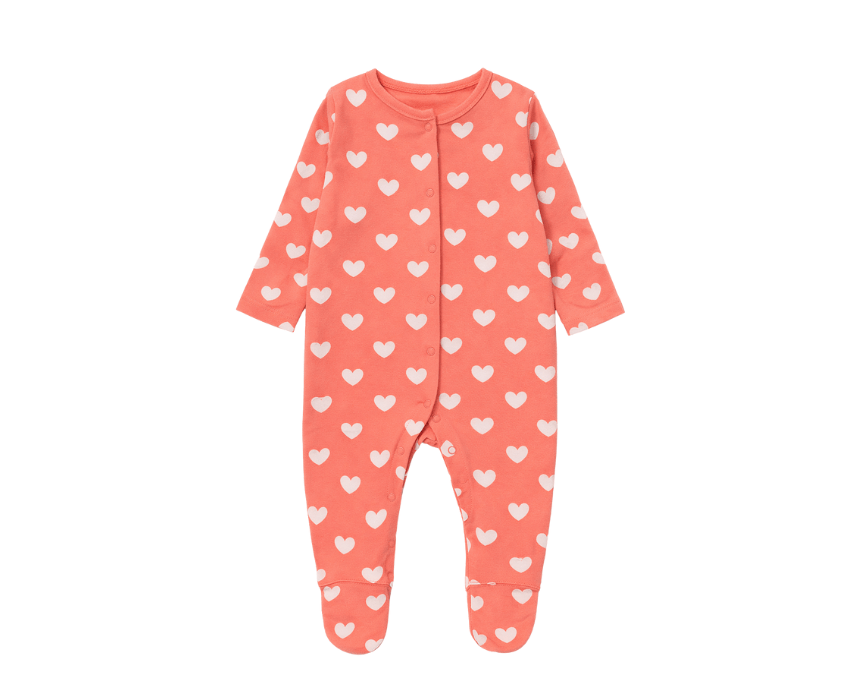 Heart Print Baby Sleepsuit