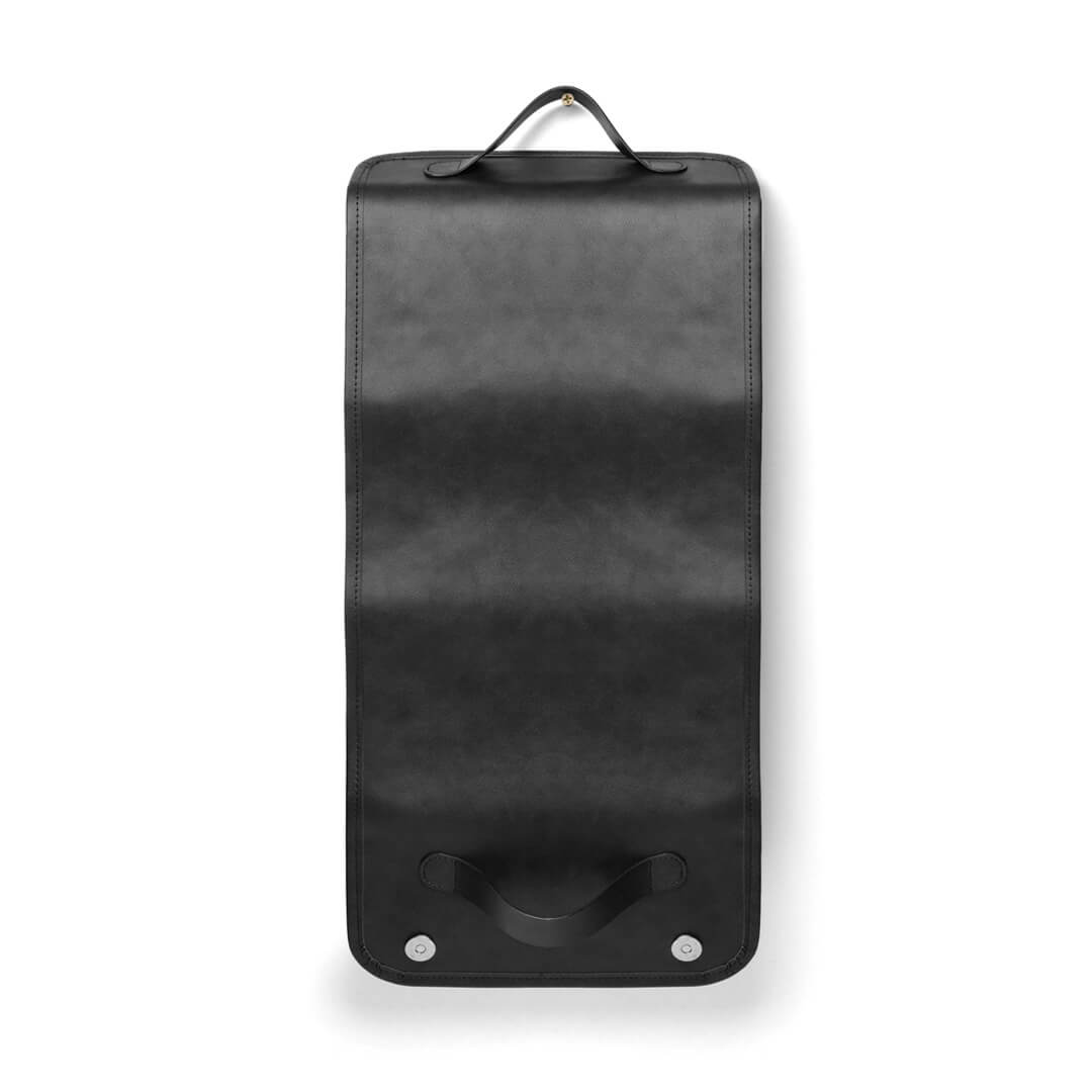 Black travel cosmetic bag with 4 removable pouches