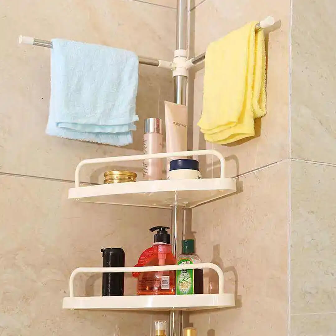 Bathroom storage shelf with rust-resistant finish