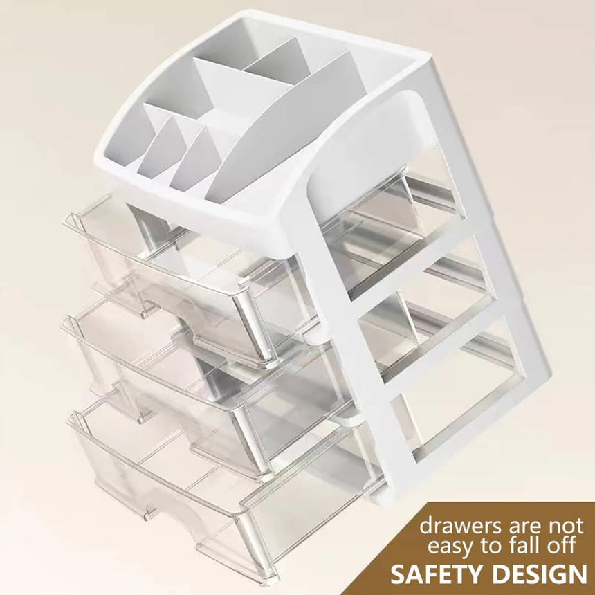 4-tier plastic storage drawers for beauty products