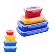 Collapsible silicone lunch box set 4 colorful pieces