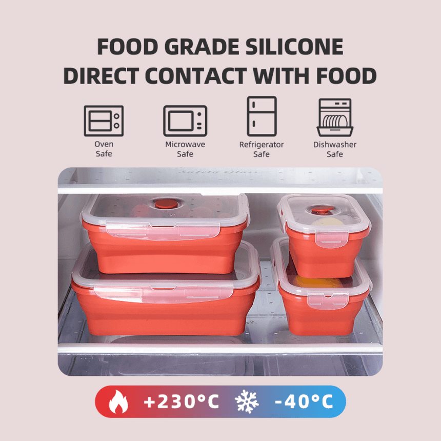 Food-grade silicone containers: oven, fridge and microwave safe