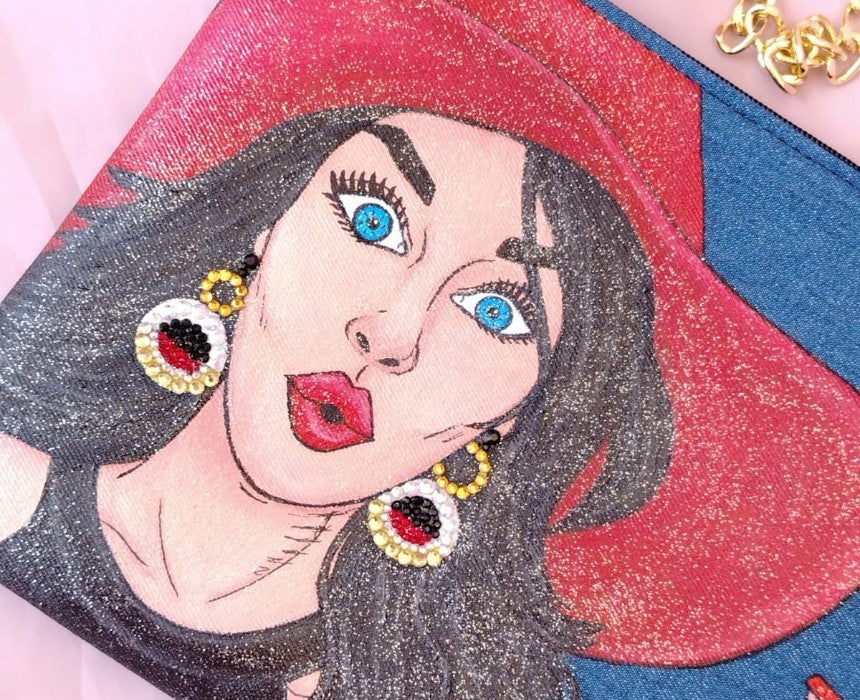 HandPainted Portrait Customizable Clutch Bag