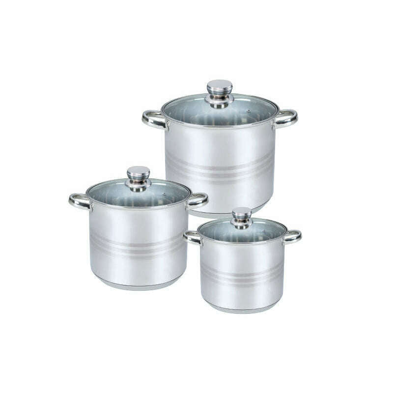 Stainless Steel 6 Pcs Set -  Glass LID Induction cookware Stainless Steel 6 Pcs Set -  Glass LID Induction Stainless Steel 6 Pcs Set -  Glass LID Induction Zilan