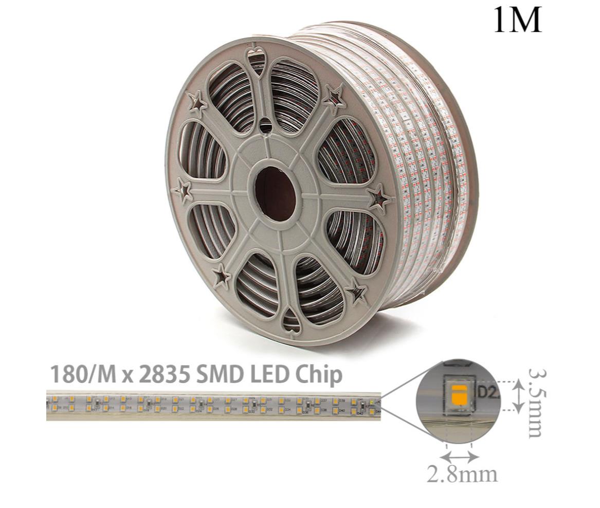LED Rope Double - 220V AC 9W - 2835 - Warm White - Per Meter