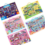 41-piece kids coloring set with pencils, crayons, markers, and notebook.