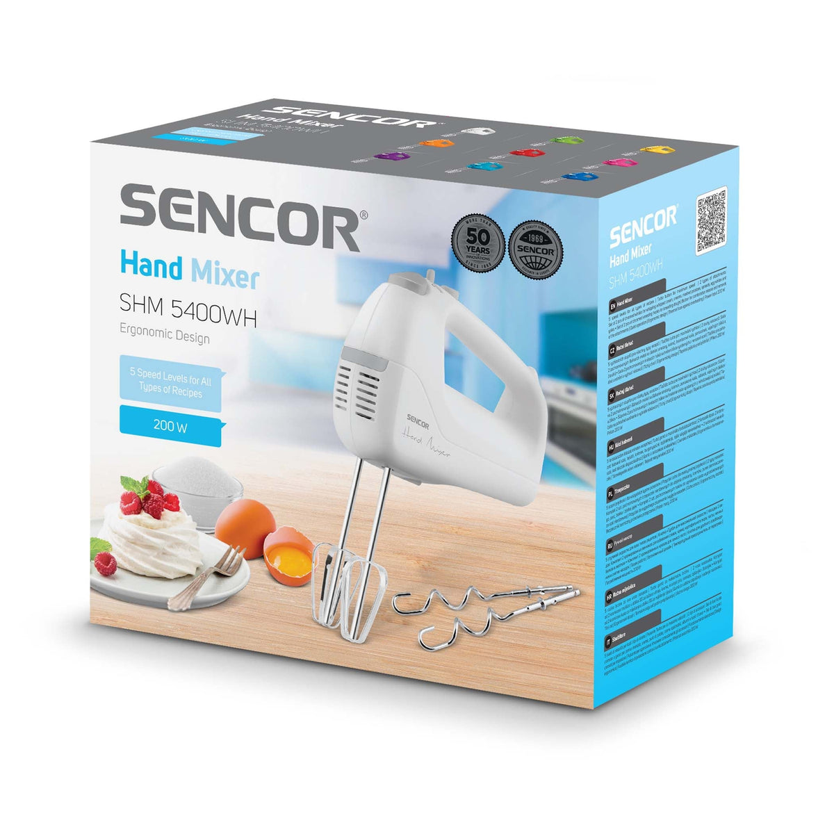 200W Cake Hand Mixer, White Cake Mixer 200W Cake Hand Mixer, White 200W Cake Hand Mixer, White Sencor
