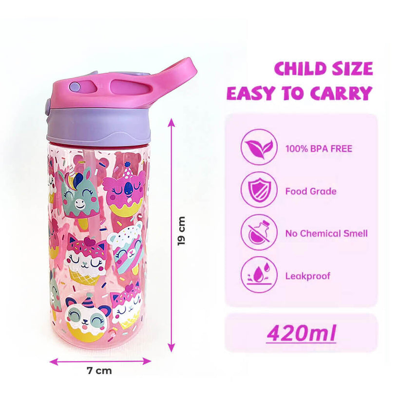 420ml BPA-Free Fun Water Bottles for Girls
