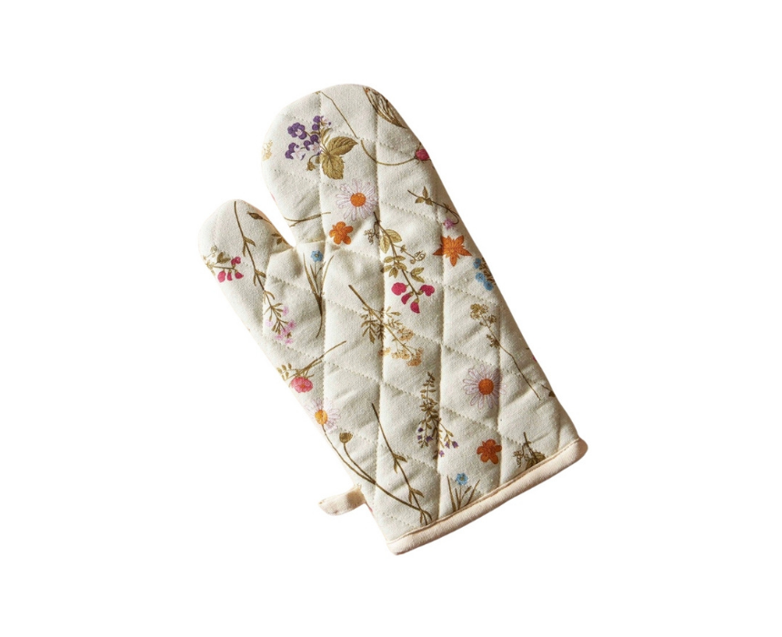 Garden Boho Oven Mitten Quilted Cotton