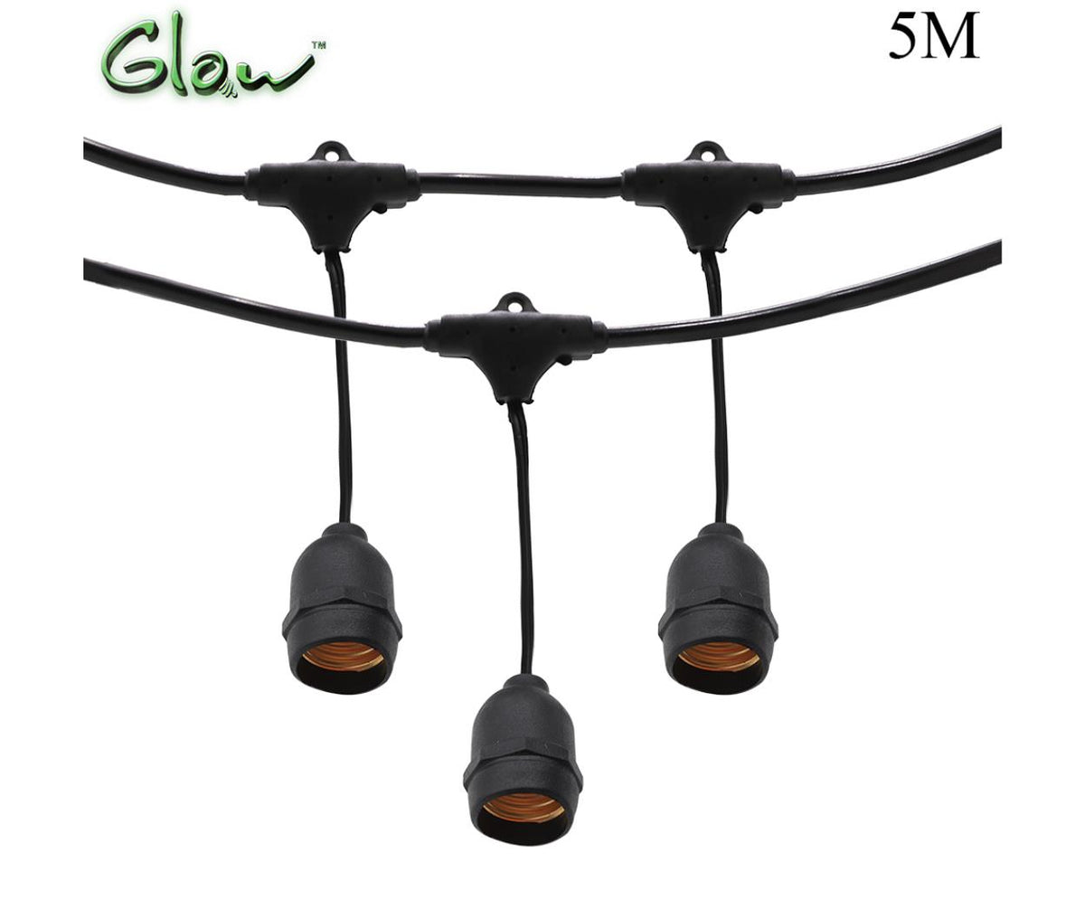 Bulb Socket String Light - E27 - 10x Lamp - 5M - Glow
