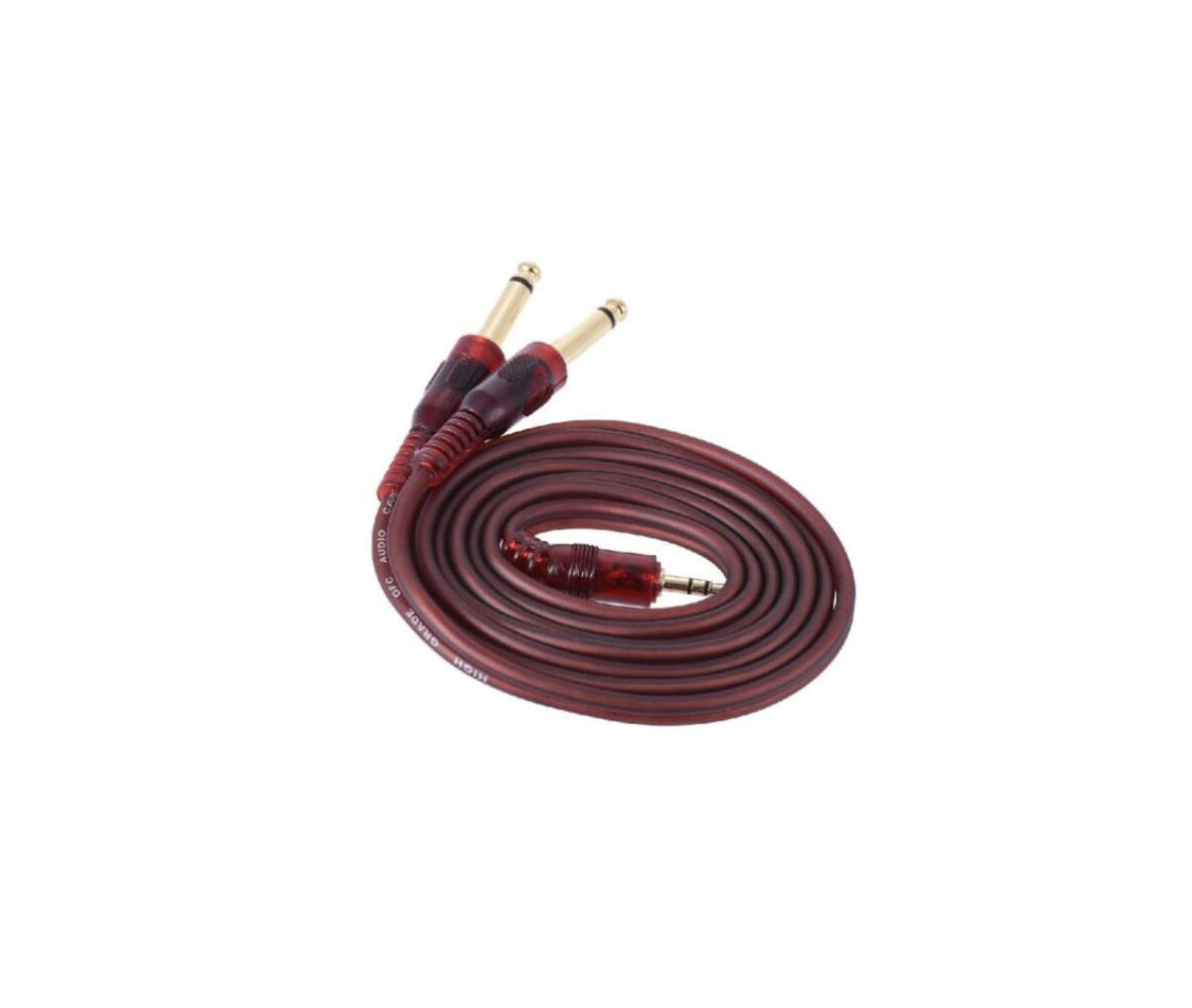 Audio Cable Jack Stereo Male 3.5mm - 2x Jack Mono Male 6.3mm 5m