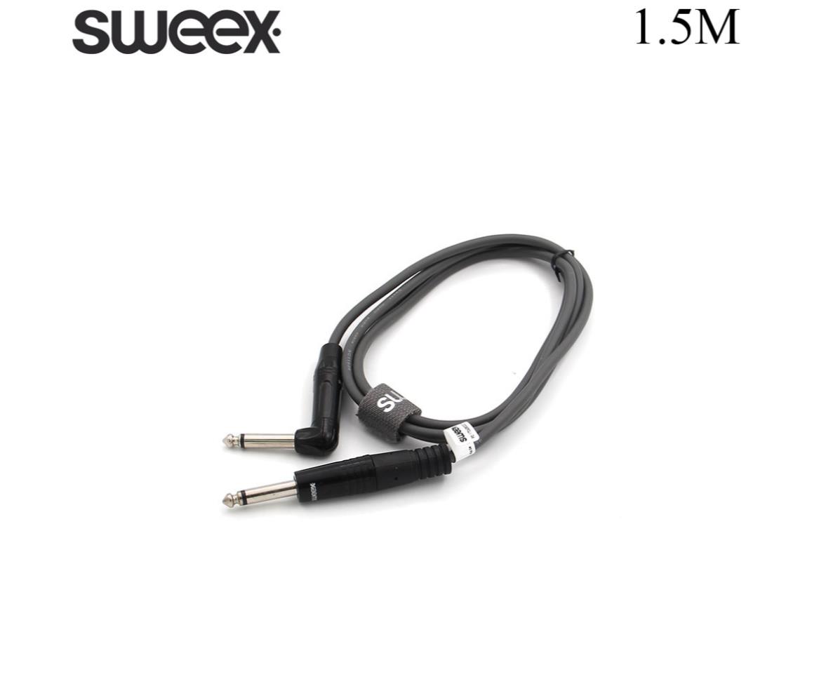 Audio Cable Jack Mono 6.3mm Male to Male 90° 1.5m Sweex