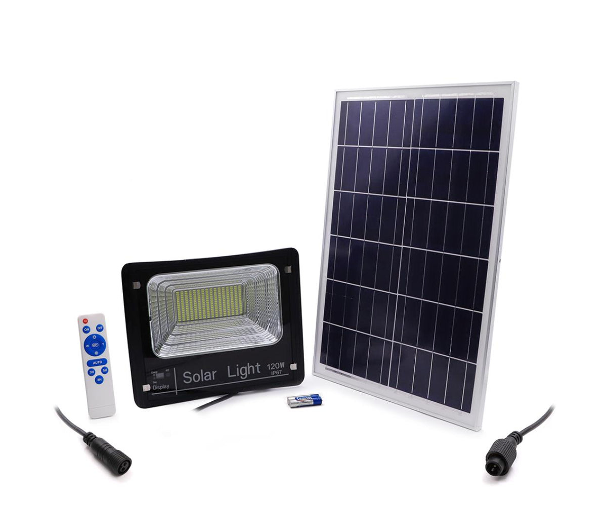 LED Solar Floodlight - 120W - 6hr - White