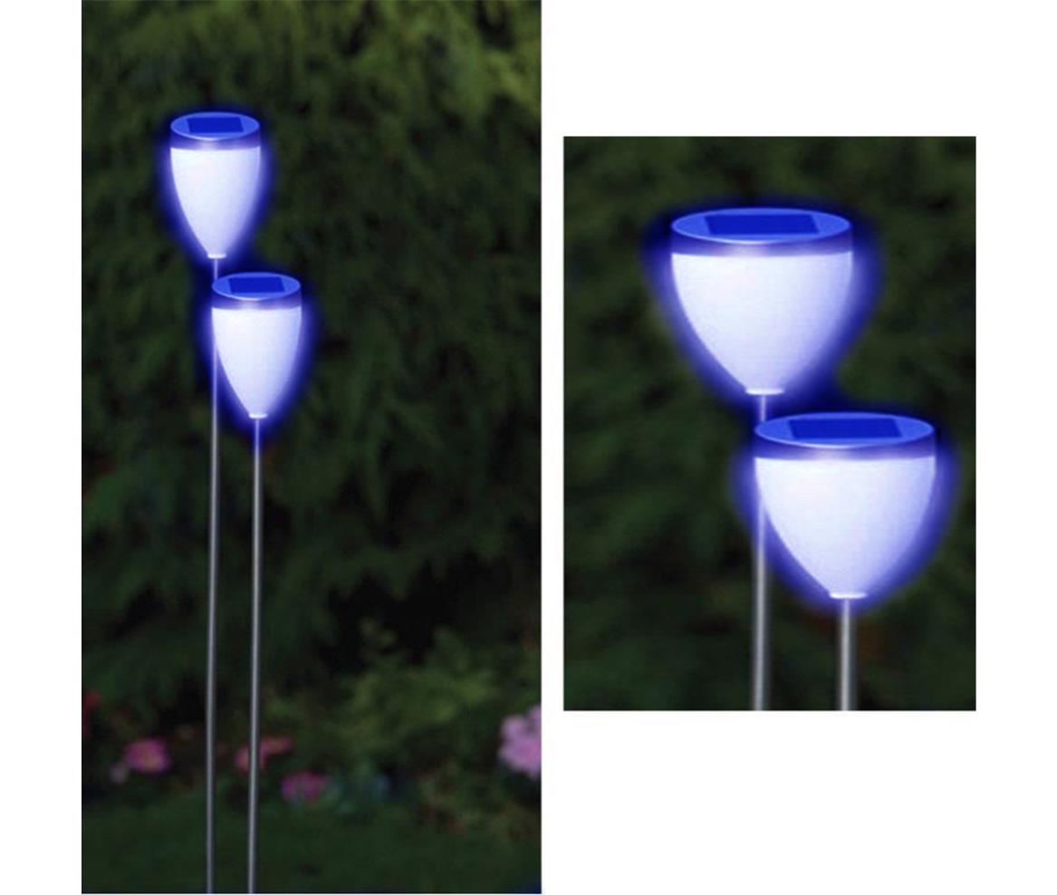 Exterior LED Spike Light Set Solar Powered RGB 2 Pcs