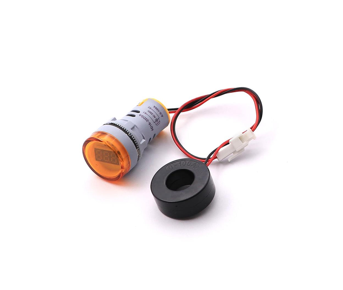 LED Indicator - 220V - 22mm - Yellow - Current Display