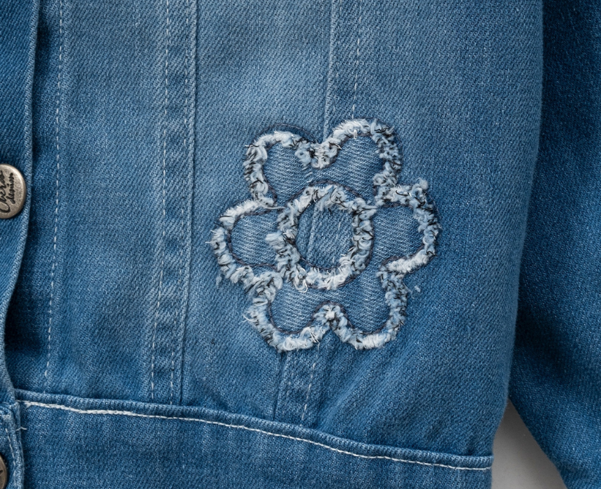 Girls Child Daisy Embroidery