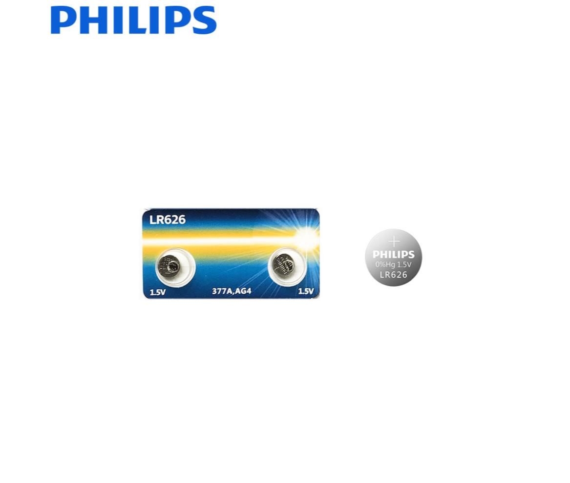 Philips AG4 Alkaline Coin Battery 1.5V 2 Pcs