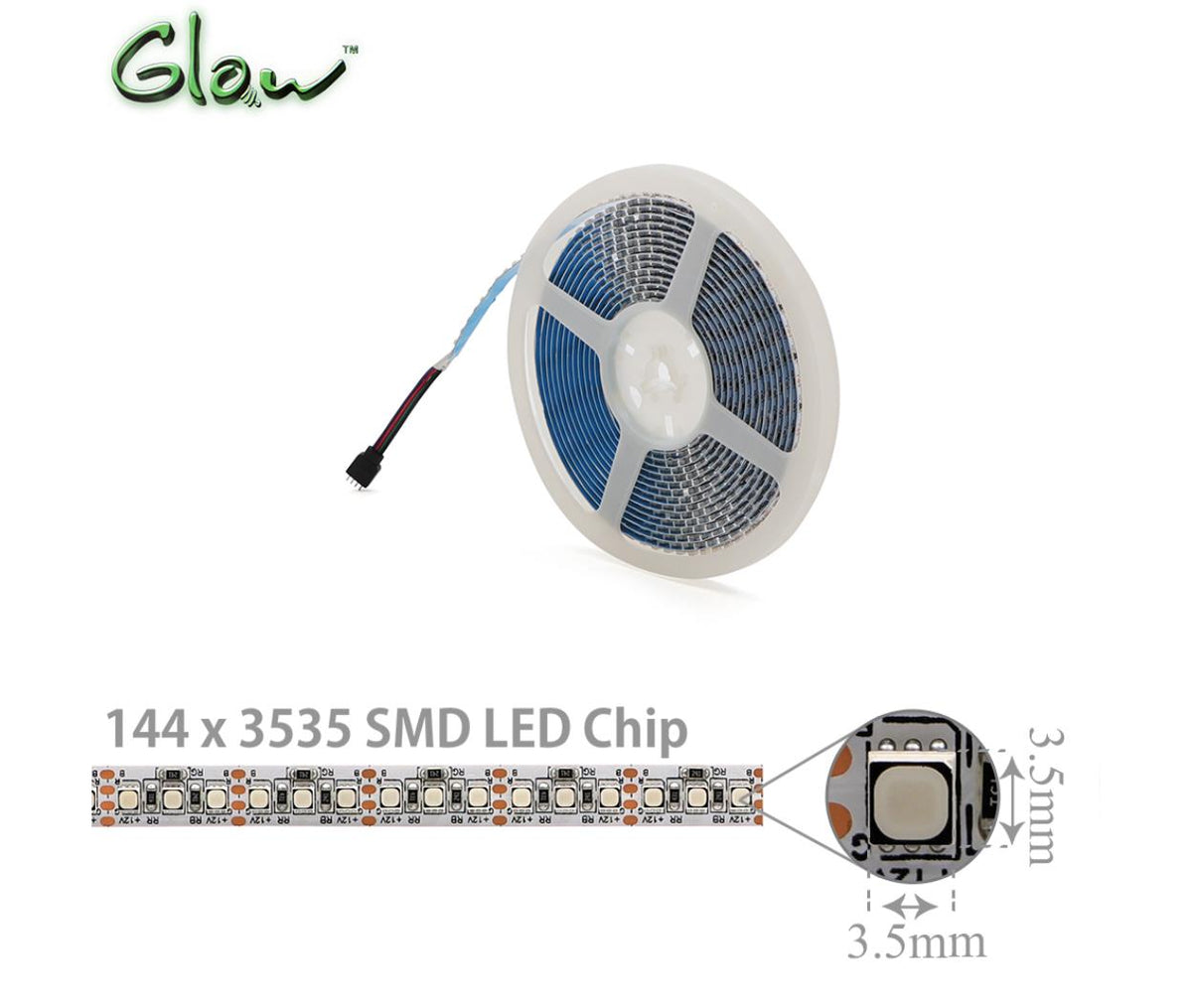 LED Strip Indoor 12V DC 20W 3535 RGB 5M Glow
