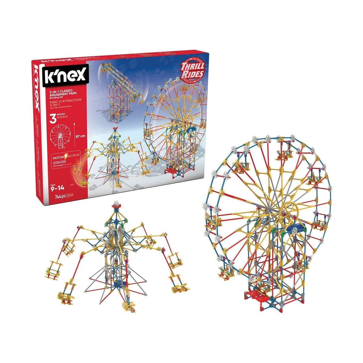 Findel K'Nex Thrill Rides 3-in-1 Amusement Park Set 16.26x16.26x31.69 by Findel