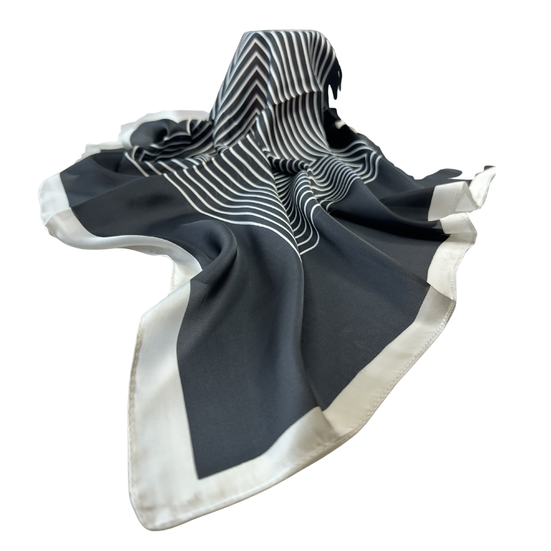 Les Roses d’Azur Scarf - Noir et Blanc